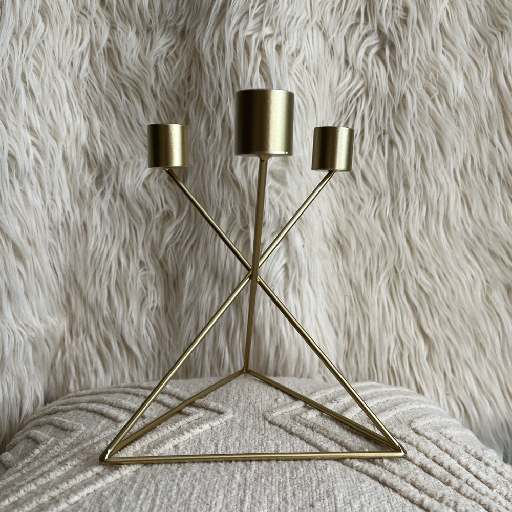 Pier 1 Modern Gold Candleholder